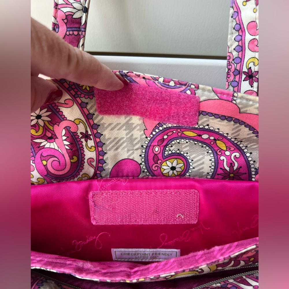 VERA BRADLEY -  Purple and Pink Paisley Tote - Laptop Section - Picture 6 of 15